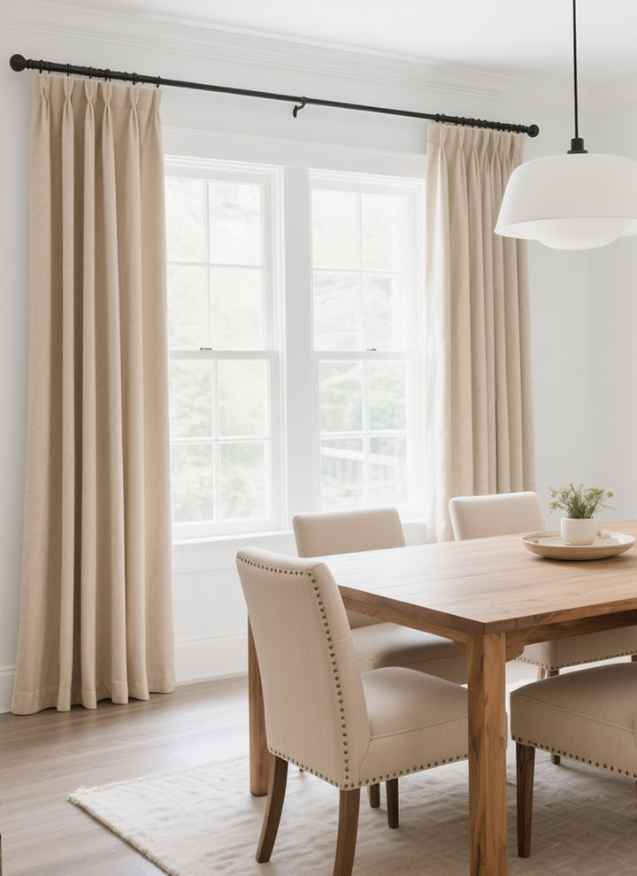 Linen 100% Blackout Curtains for Bedroom Full Light Blocking Curtains, Chenille Window Curtain for Living Room with Hooks(2 Panels, Anthracite Gray)