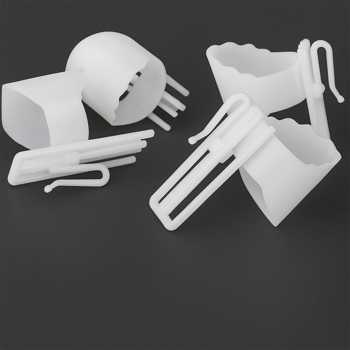 2-Prong Height-Adjustable Fixing Hooks - Wineglass-Shaped Curtain Hooks