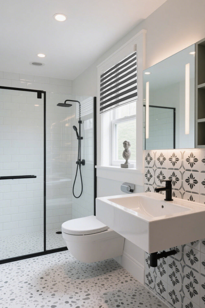 Stylish Water-Resistant Blackout Zebra Curtain,100% Blackout