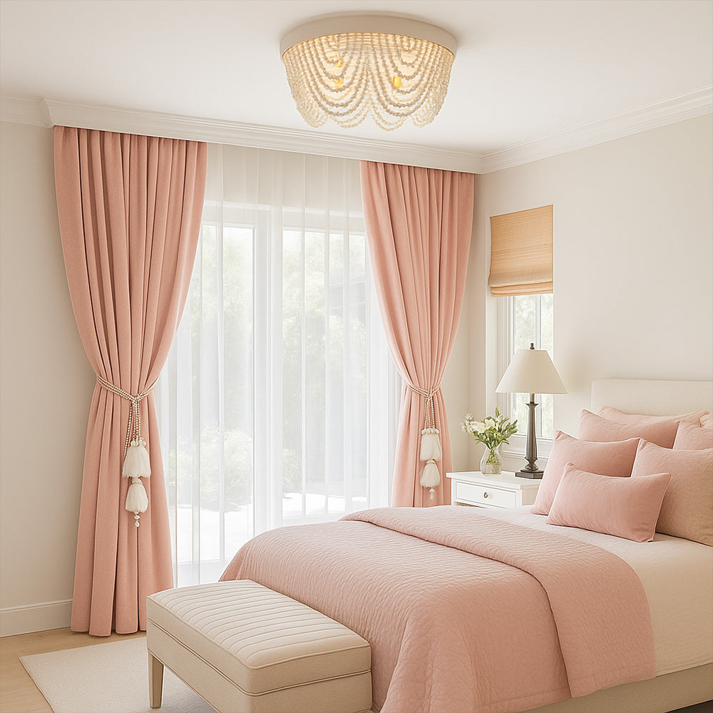 French Romantic Princess-Style Pearl Curtain Tiebacks