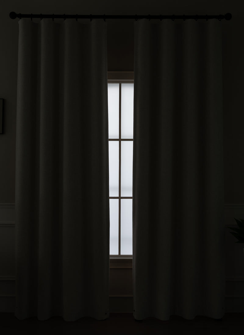 Linen 100% Blackout Curtains for Bedroom Full Light Blocking Curtains, Chenille Window Curtain for Living Room with Hooks(2 Panels, Anthracite Gray)