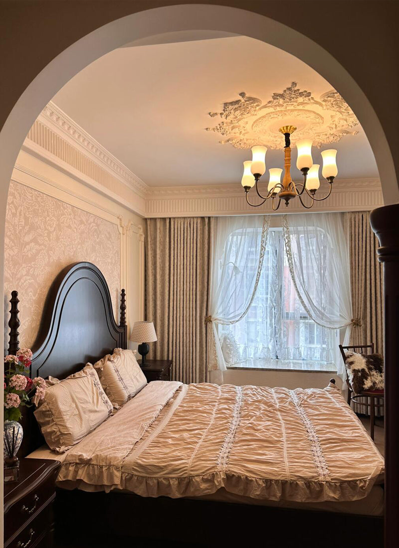 Vintage  Curtains With Palm Leaf Texture