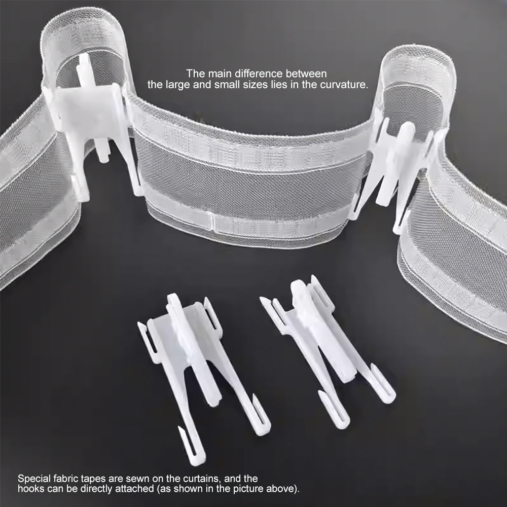Butterfly Drapery Hooks(Dense Weave & Height-Adjustable Fixing Hooks)