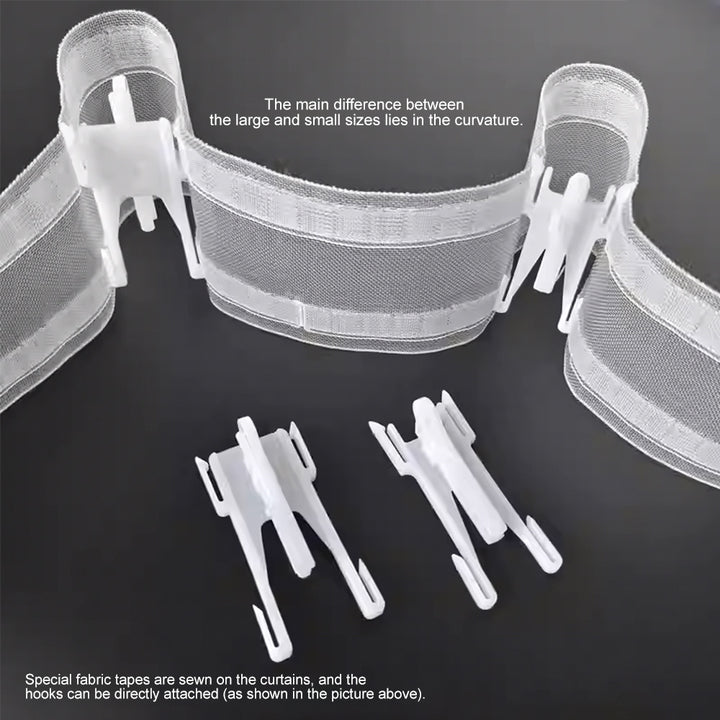 Butterfly Drapery Hooks(Dense Weave & Height-Adjustable Fixing Hooks)