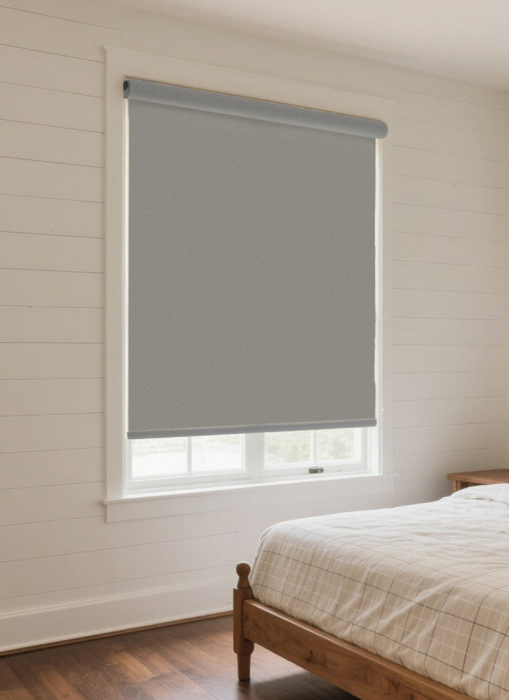 Waterproof Blackout Roller Shade - Moisture Resistant Window Treatment for Bathroom & Kitchen - PE Fabric with Easy Clean Surface