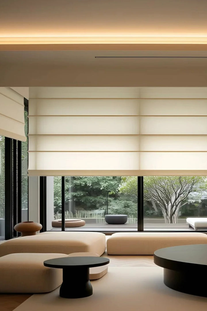 Stylish Half Blackout Roman Drapes for Contemporary Living Spaces