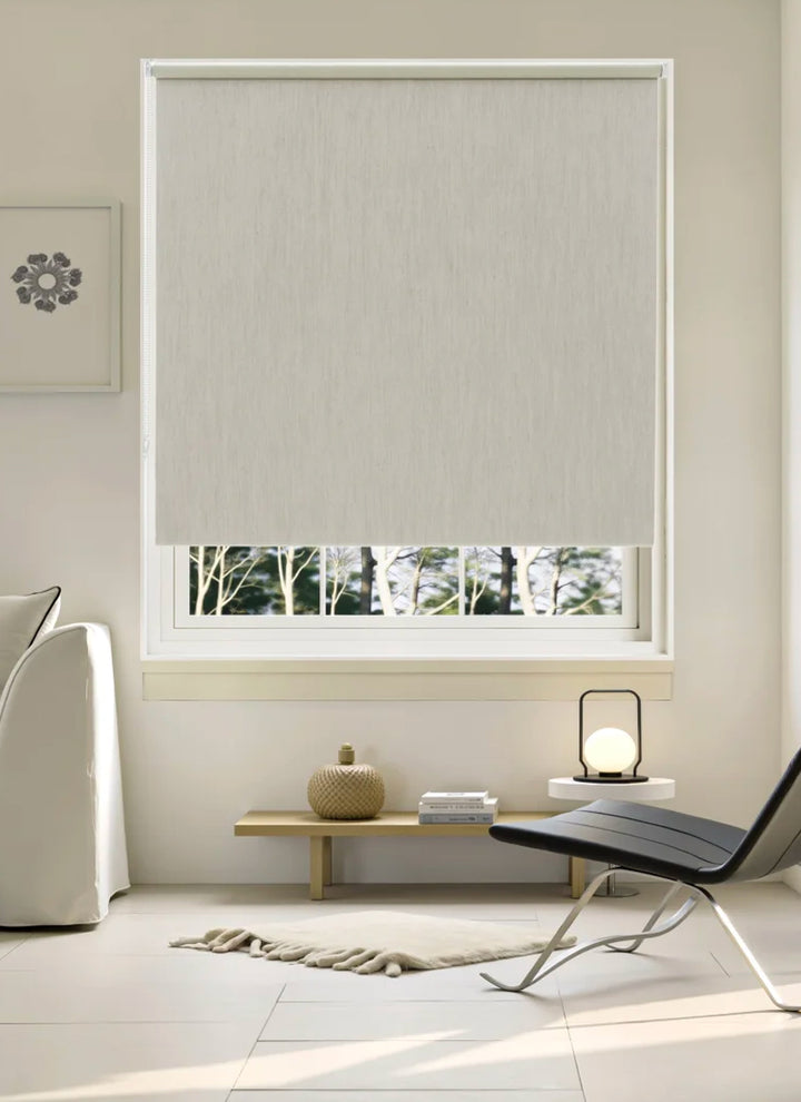 Waterproof Blackout Roller Shade - Moisture Resistant Window Treatment for Bathroom & Kitchen - PE Fabric with Easy Clean Surface