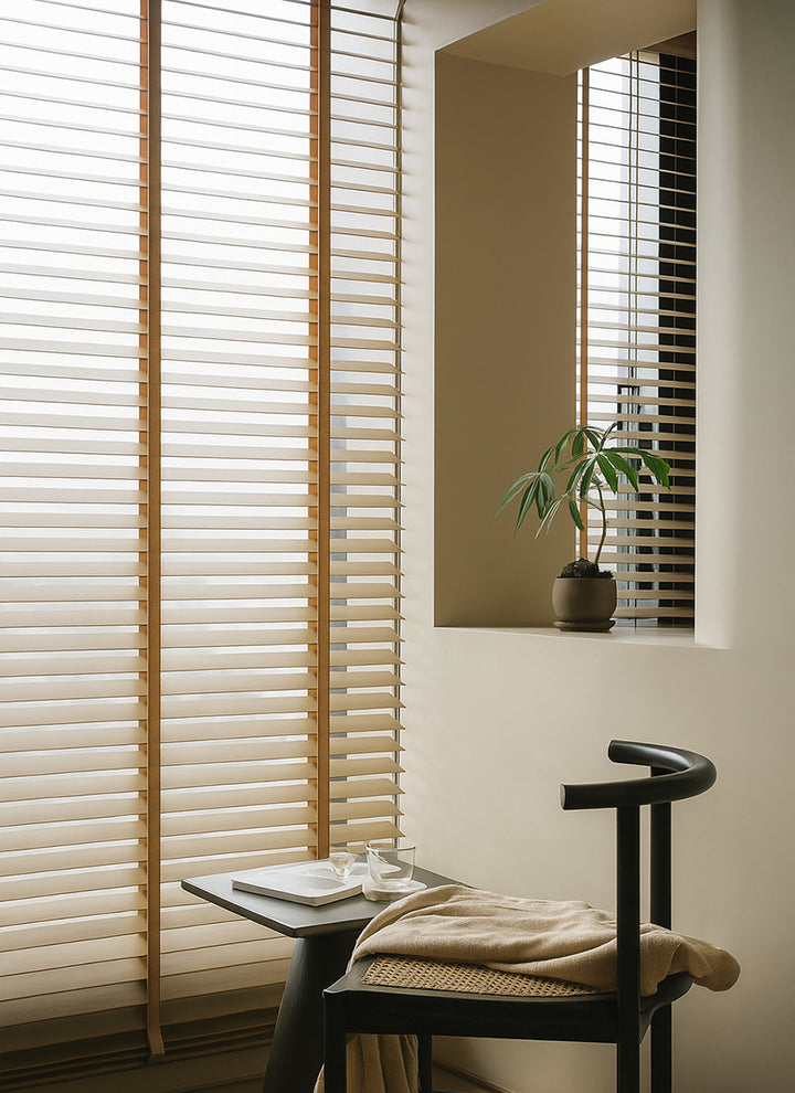Woven wood roman shades