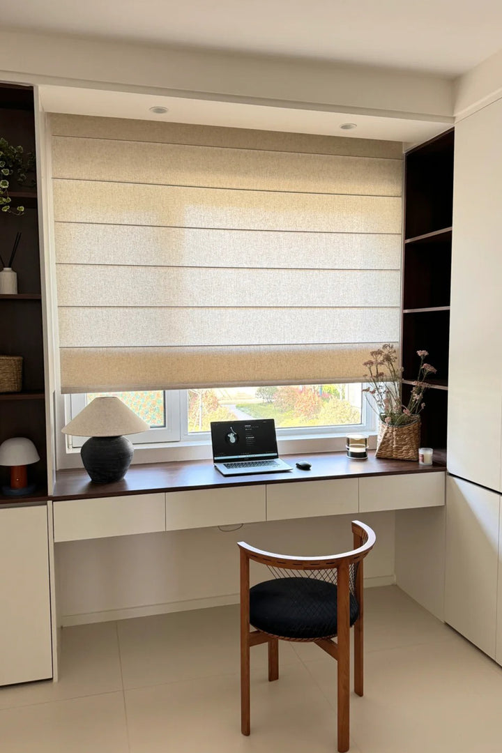 Stylish Half Blackout Roman Drapes for Contemporary Living Spaces