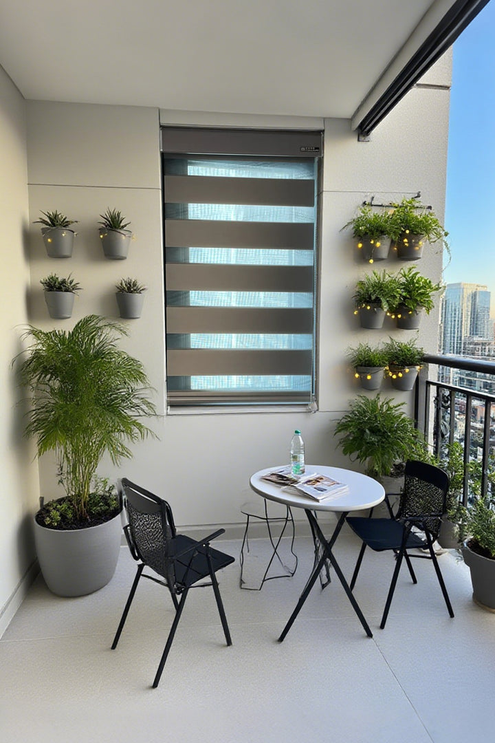 Black Stripe Waterproof Semi-Sheer Zebra Shade - Premium Water-Resistant Window Curtain