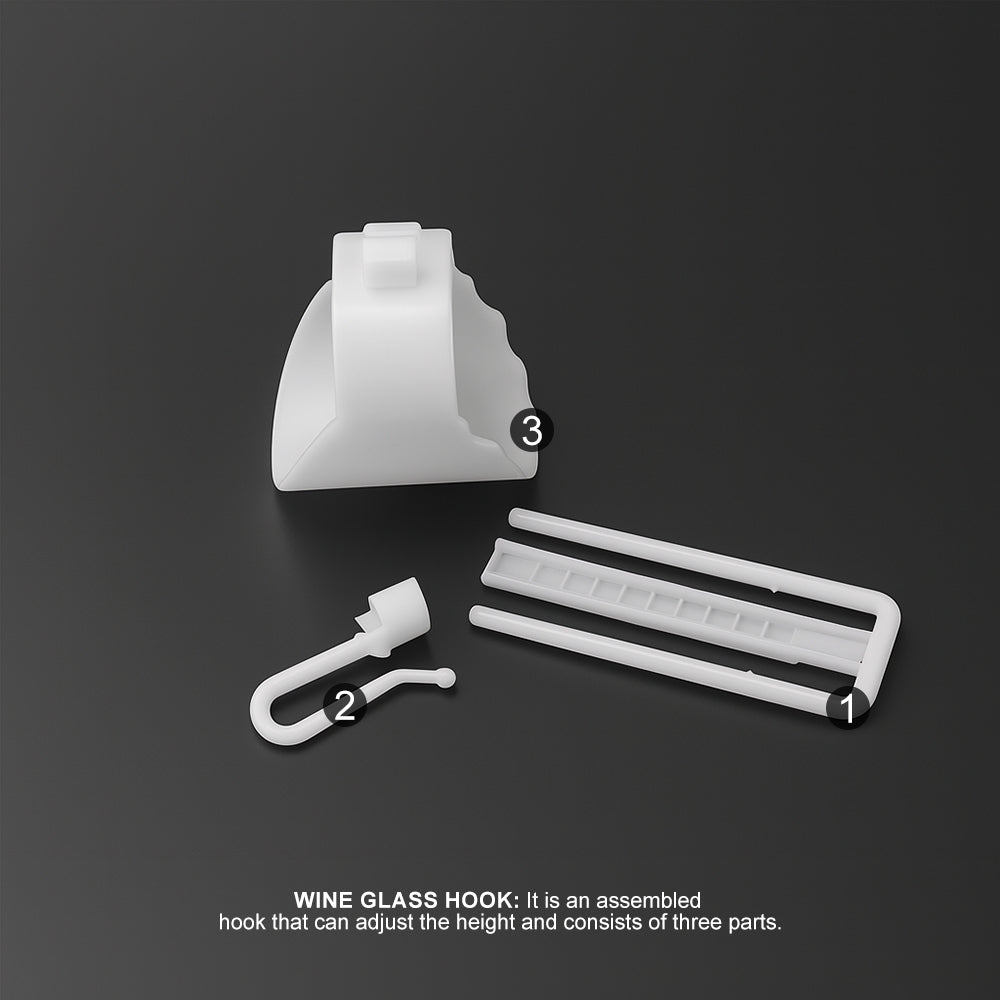 2-Prong Height-Adjustable Fixing Hooks - Wineglass-Shaped Curtain Hooks