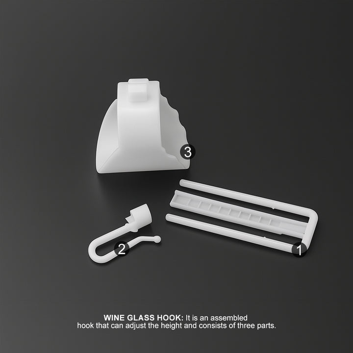 2-Prong Height-Adjustable Fixing Hooks - Wineglass-Shaped Curtain Hooks