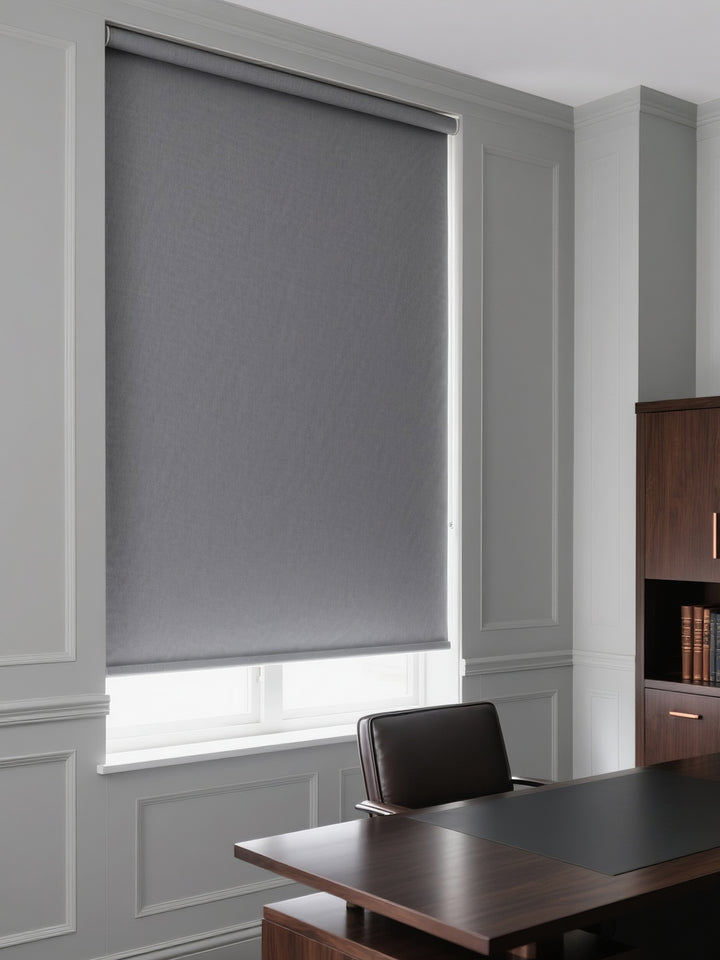 Waterproof Blackout Roller Shade - Moisture Resistant Window Treatment for Bathroom & Kitchen - PE Fabric with Easy Clean Surface