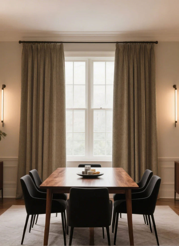 Black tea cheese chenille curtains
