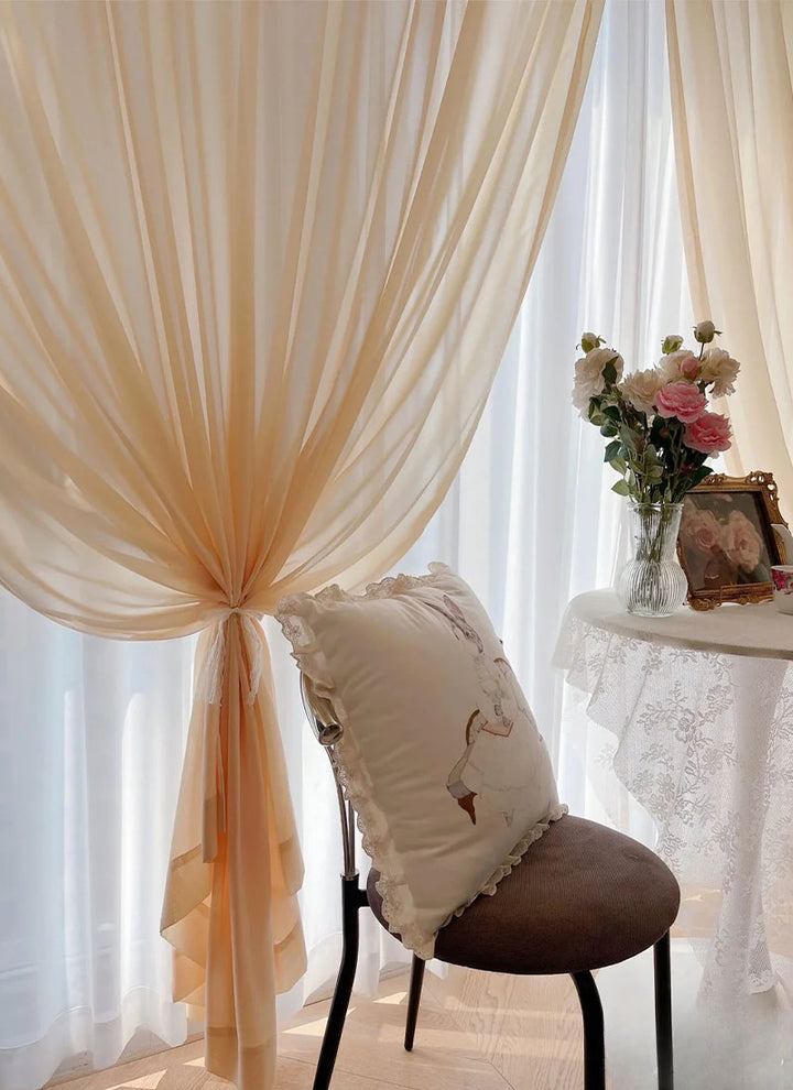 French Sheer Drapes Sheer Curtain for Living Room
