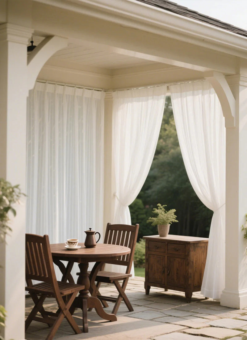 Gauzy Snowflake White Sheer Curtains
