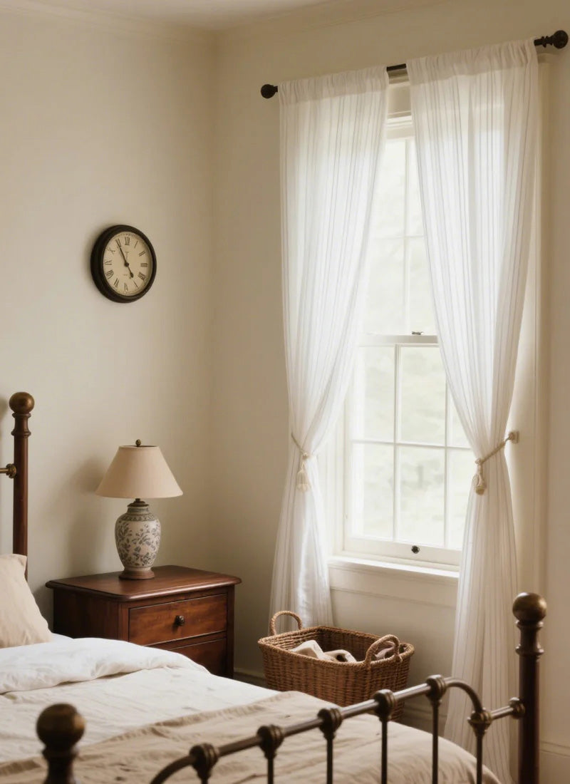Gauzy Snowflake White Sheer Curtains