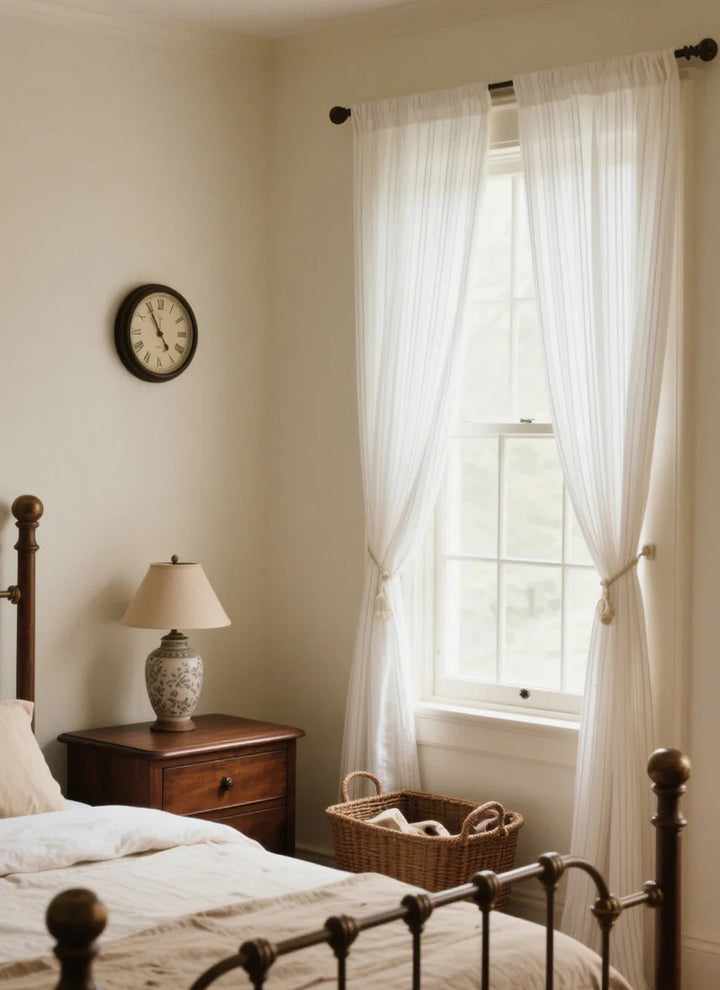 Gauzy Snowflake White Sheer Curtains