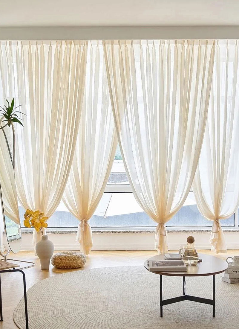 French Sheer Drapes Sheer Curtain for Living Room
