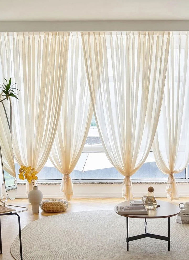 French Sheer Drapes Sheer Curtain for Living Room
