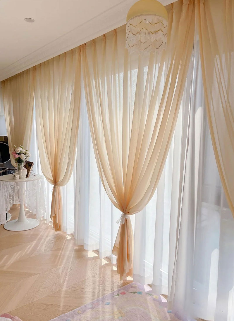 French Sheer Drapes Sheer Curtain for Living Room