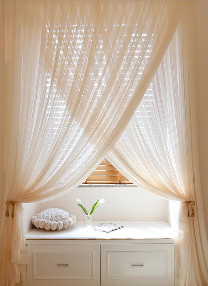 French Sheer Drapes Sheer Curtain for Living Room