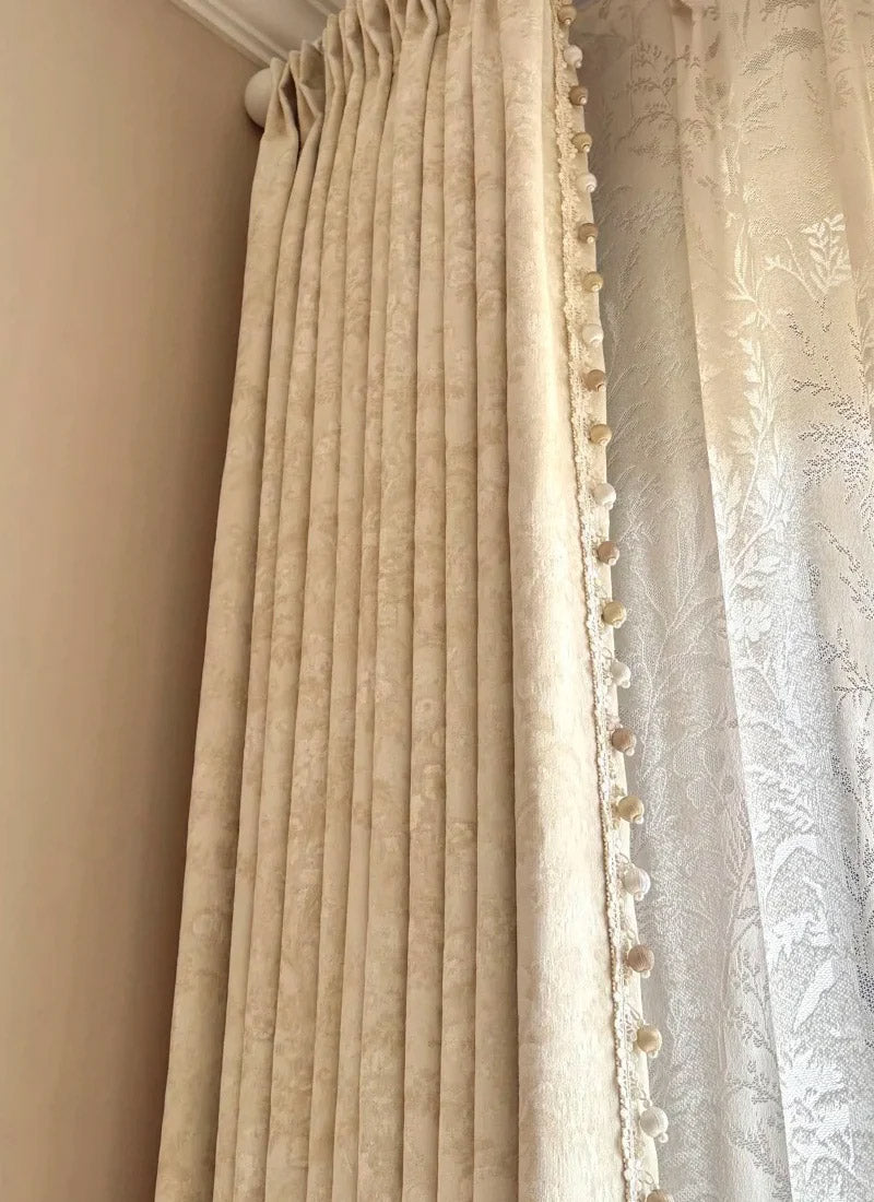 Whispering Snow Chenille Custom Blackout Curtains
