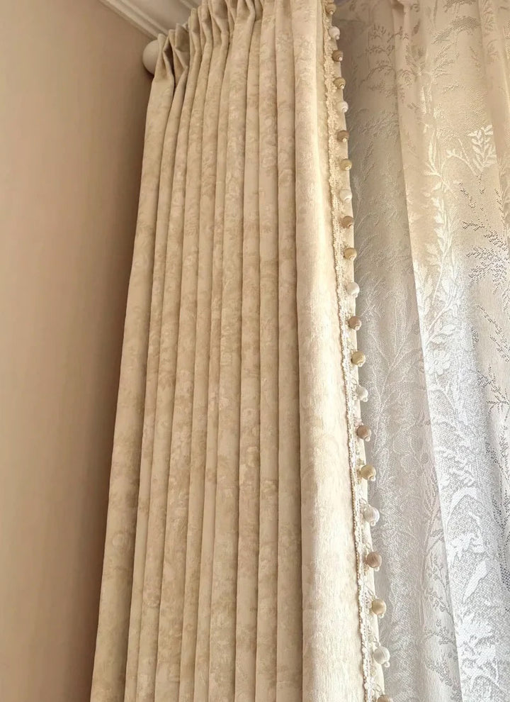 Whispering Snow Chenille Custom Blackout Curtains