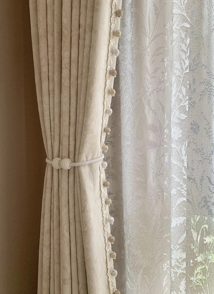 Whispering Snow Chenille Custom Blackout Curtains