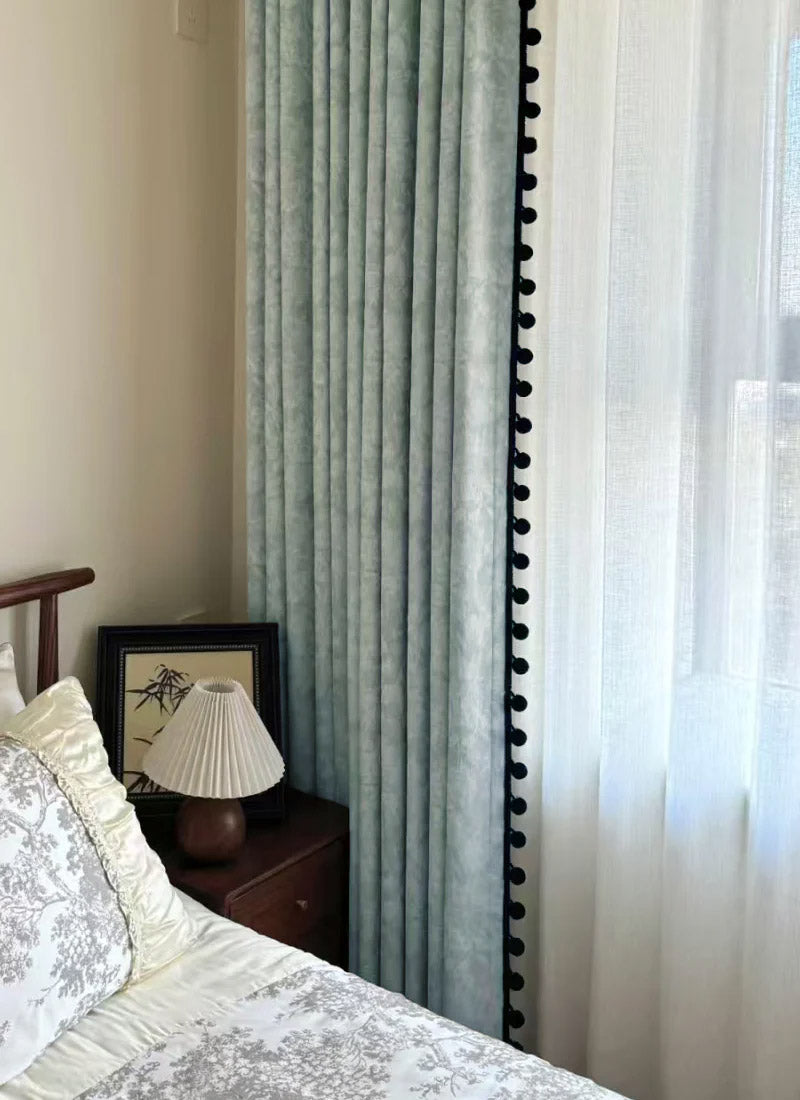 Whispering Snow Chenille Custom Blackout Curtains