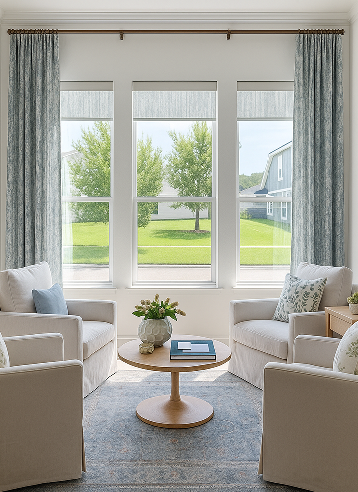 Whispering Snow Chenille Custom Blackout Curtains