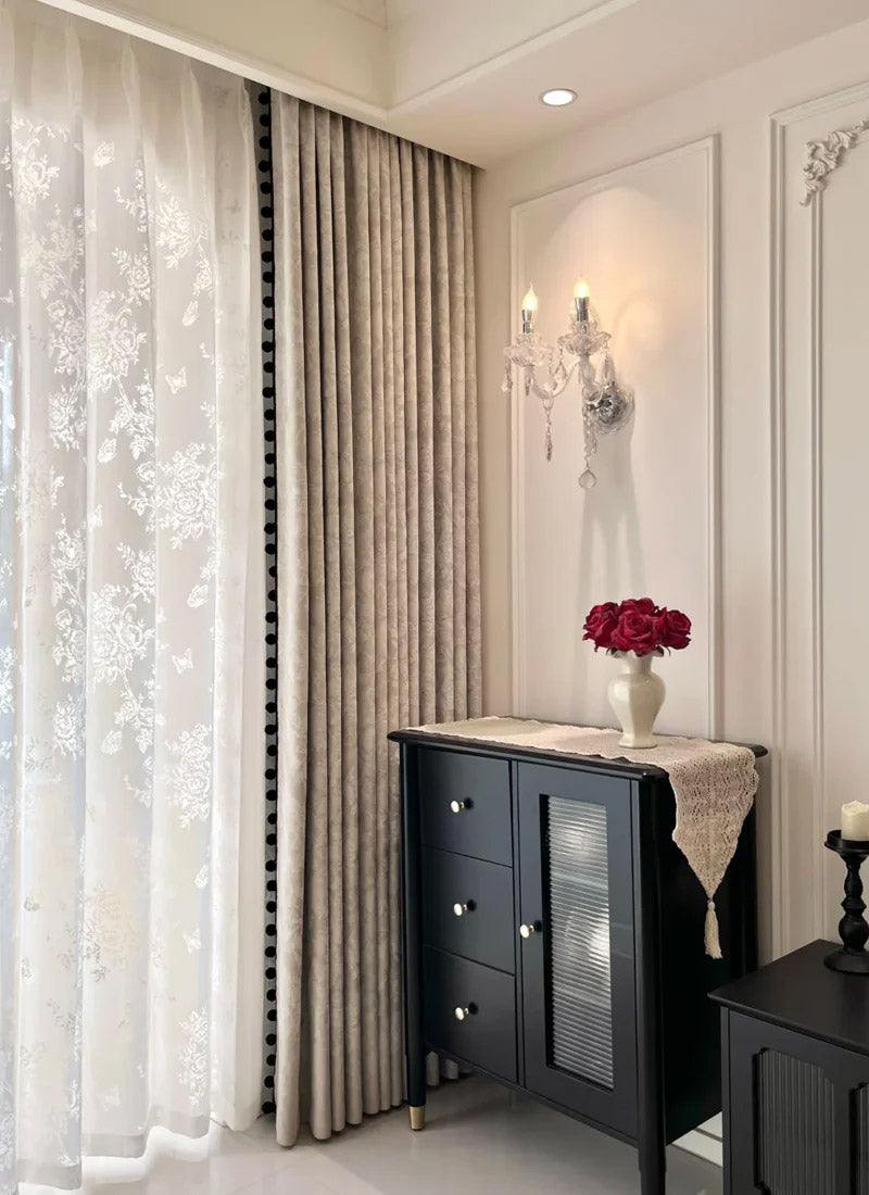 French Vintage Chenille Blackout Curtains
