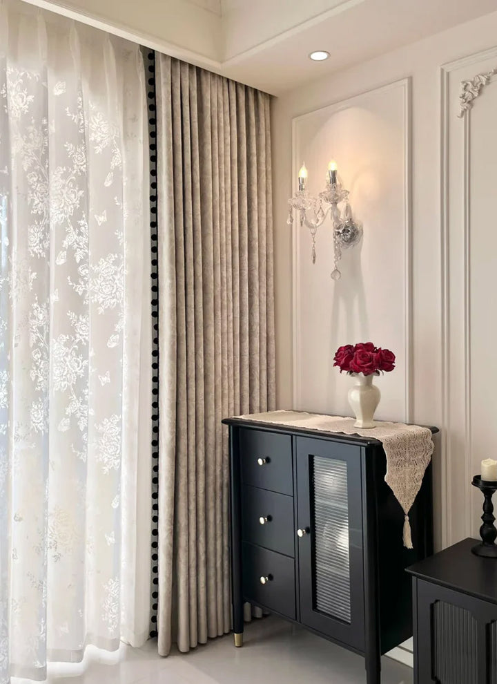 French Vintage Chenille Blackout Curtains