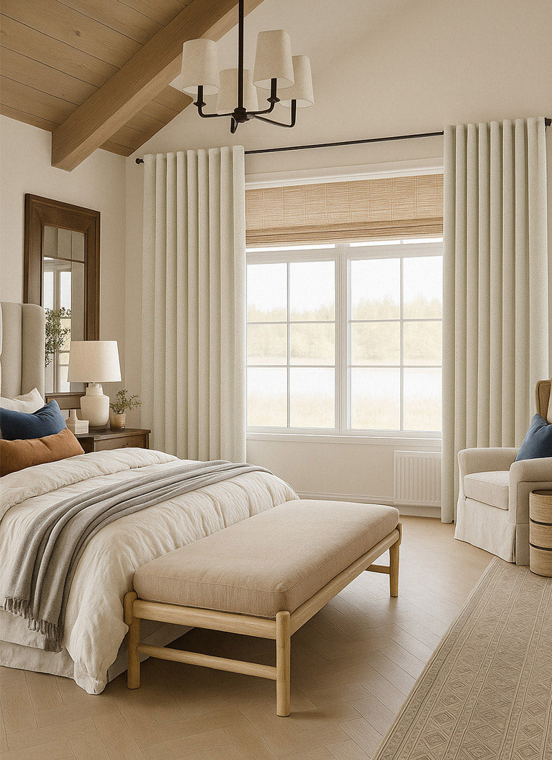 Luxury Blackout Curtains - Dual-Sided Design with Textured Jacquard Fabric