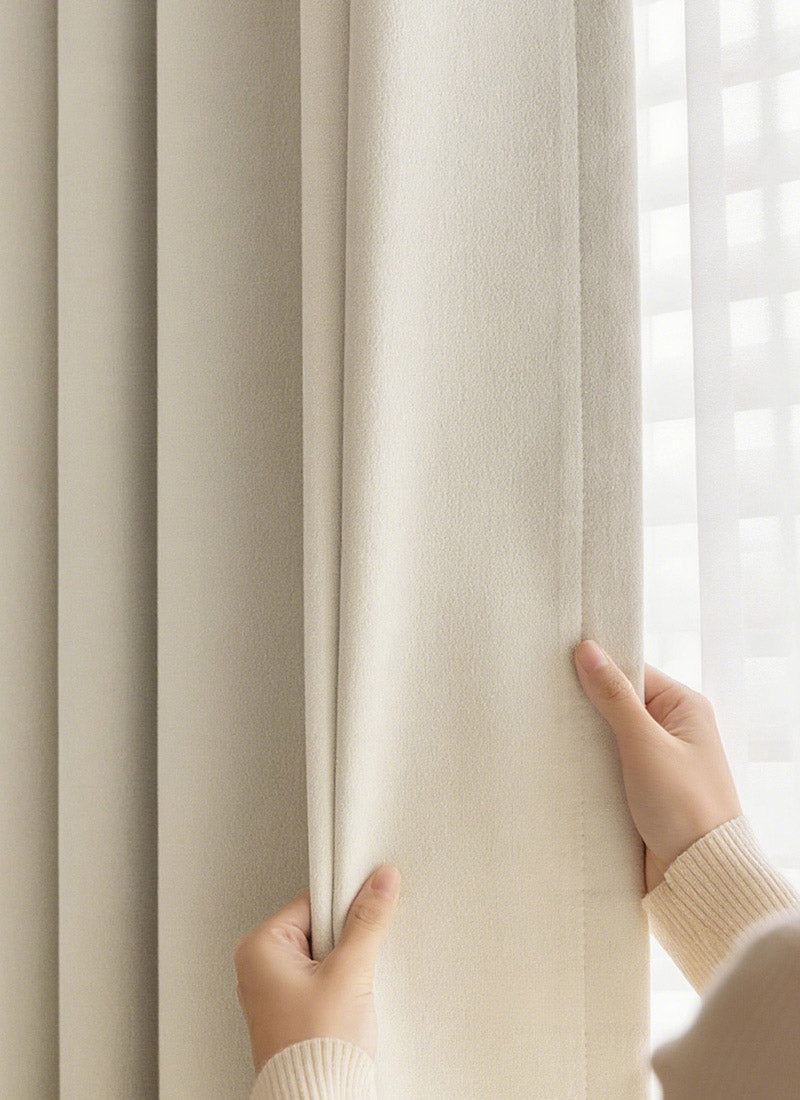 Luxury Blackout Curtains - Dual-Sided Design with Textured Jacquard Fabric