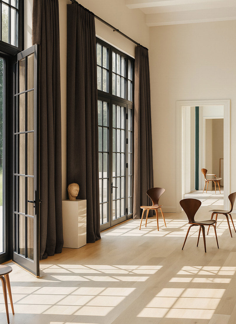 Luxury Blackout Curtains - Dual-Sided Design with Textured Jacquard Fabric