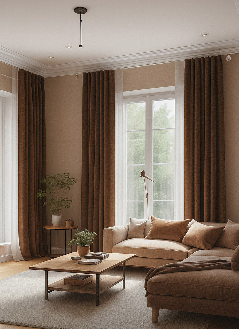 Luxury Blackout Curtains - Dual-Sided Design with Textured Jacquard Fabric