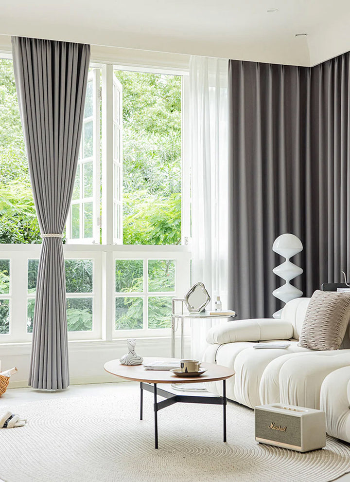 Double-Sided Textured Linen Blackout Curtains