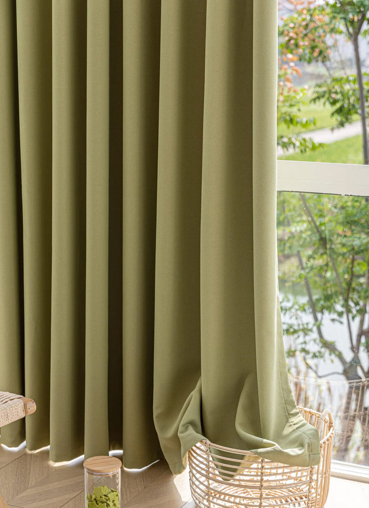 Double-Sided Textured Linen Blackout Curtains
