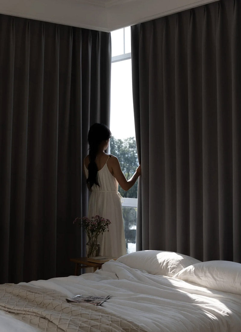 Romantic Jacquard Chenille Blackout Curtains for Living Room