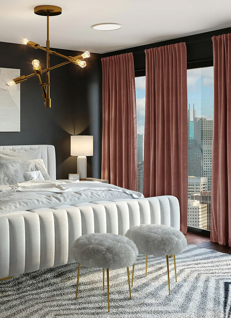 Romantic Jacquard Chenille Blackout Curtains for Living Room