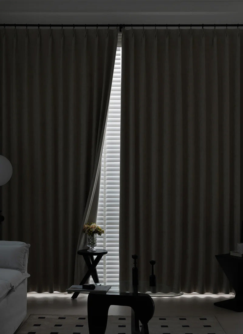 Chenille Floral Curtains for Living Room with Blackout Lining