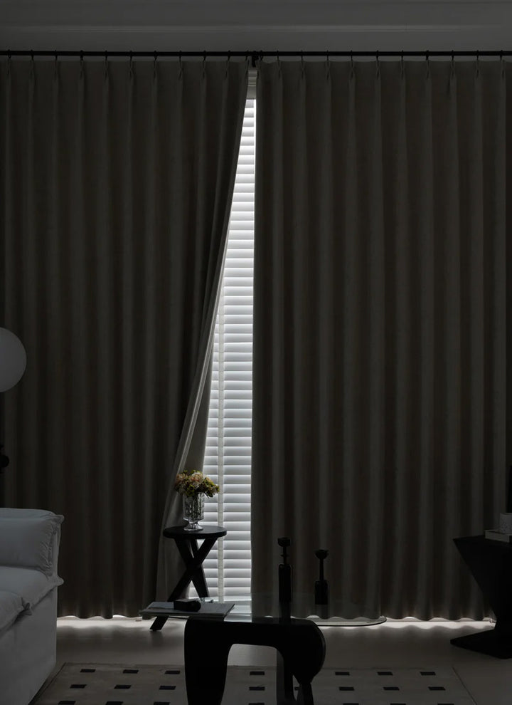 Chenille Floral Curtains for Living Room with Blackout Lining