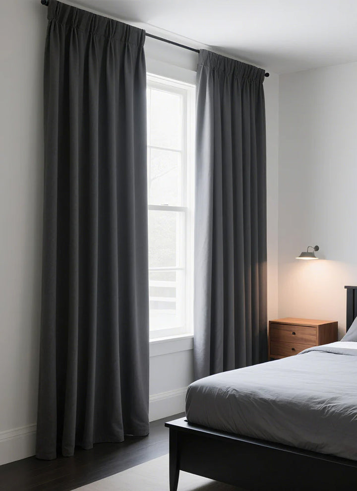 Chenille Floral Curtains for Living Room with Blackout Lining