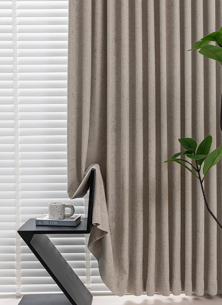 Chenille Floral Curtains for Living Room with Blackout Lining