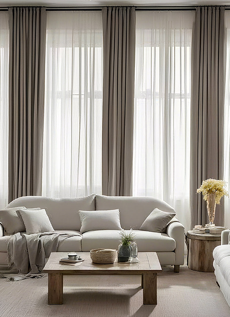 Chenille Floral Curtains for Living Room with Blackout Lining