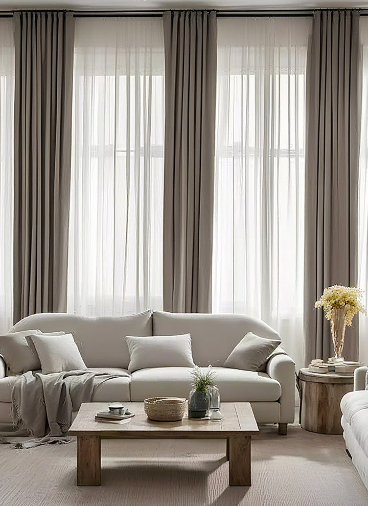 Chenille Floral Curtains for Living Room with Blackout Lining