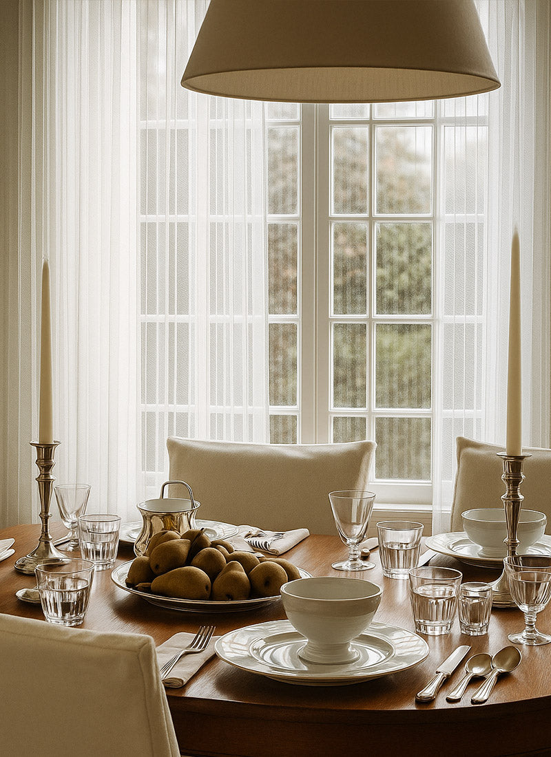 Gauzy Snowflake White Sheer Curtains