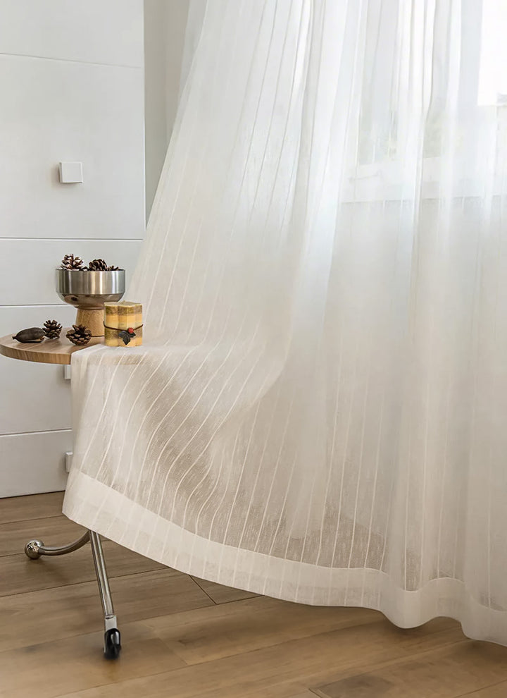 Gauzy Snowflake White Sheer Curtains