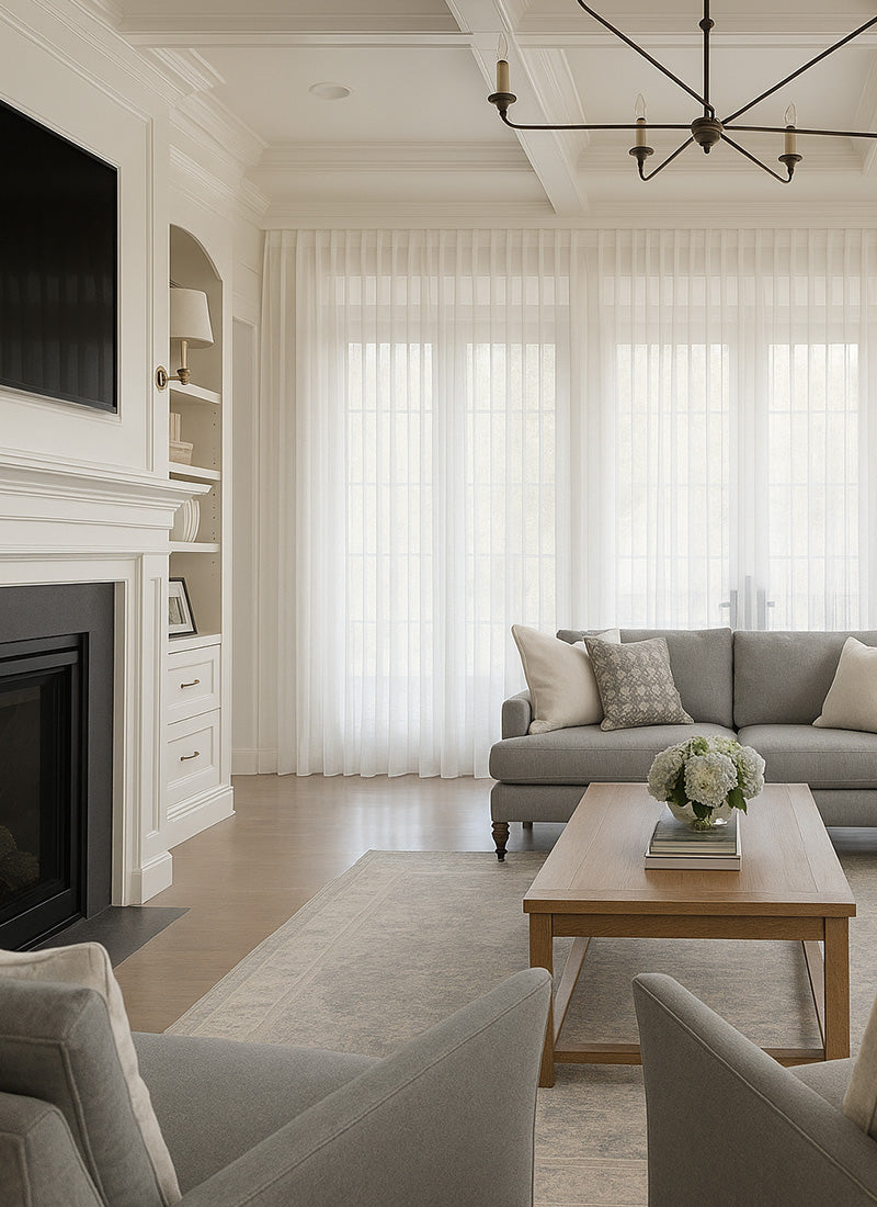 Gauzy Snowflake White Sheer Curtains